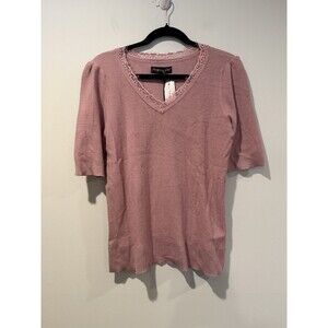 NEW Montgomery Post Sweater Womens Large Lace Preppy Coquette Stretch Stitch Fix